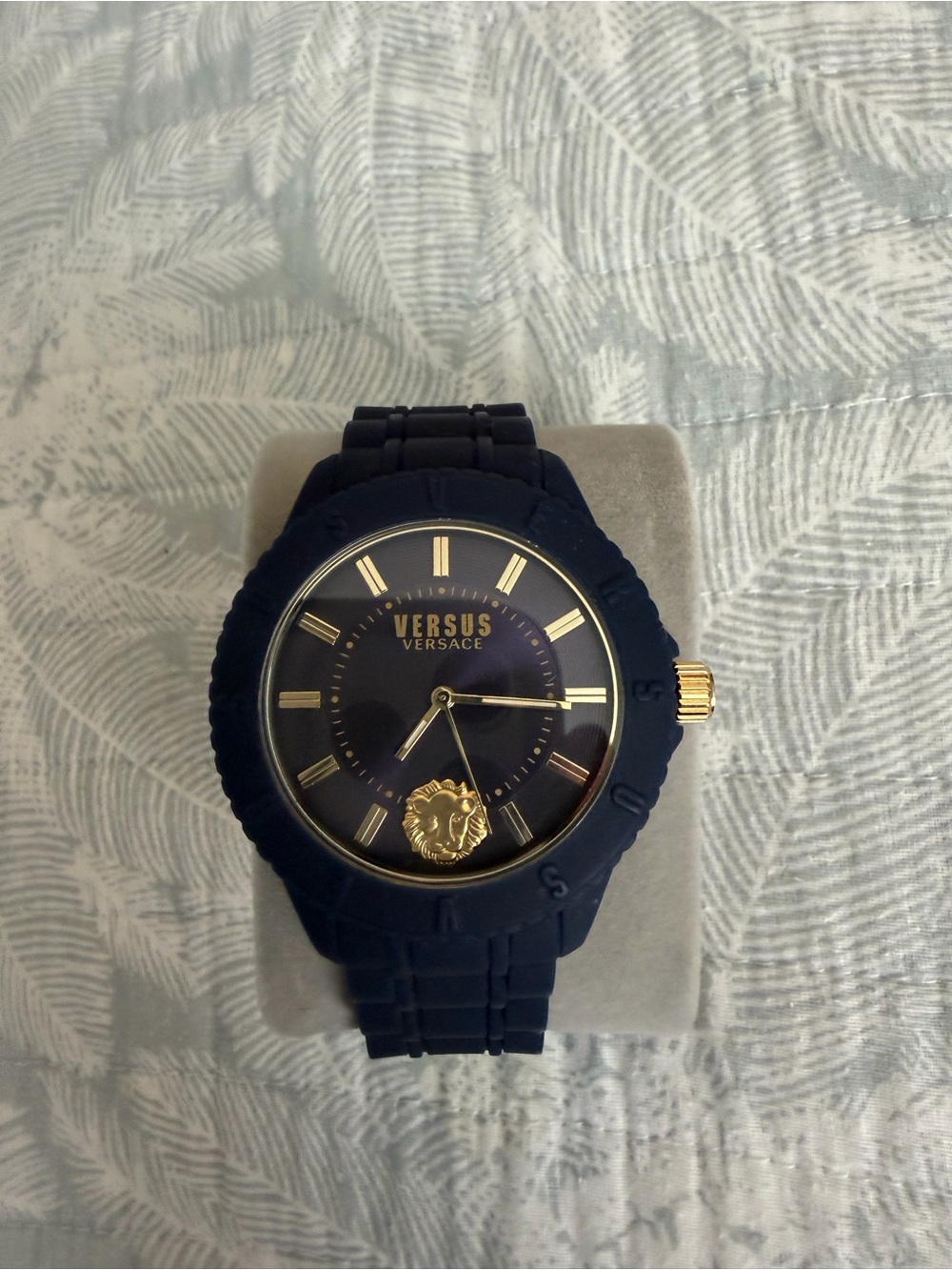 Versus Versace Navy and Gold Silicone Bracelet Watch